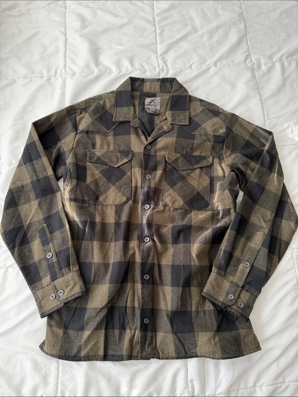 Vertx Plaid Flannel Shirt Jacket - Black & Olive